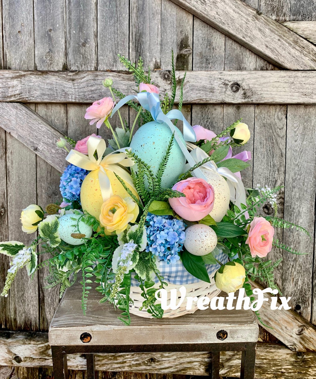 Large Easter Centerpiece, Easter Egg Basket, Easter Arrangement, Spring