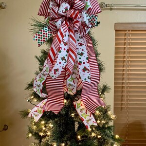 Extra Large Elf Christmas Tree Topper Large Bow Decorated - Etsy