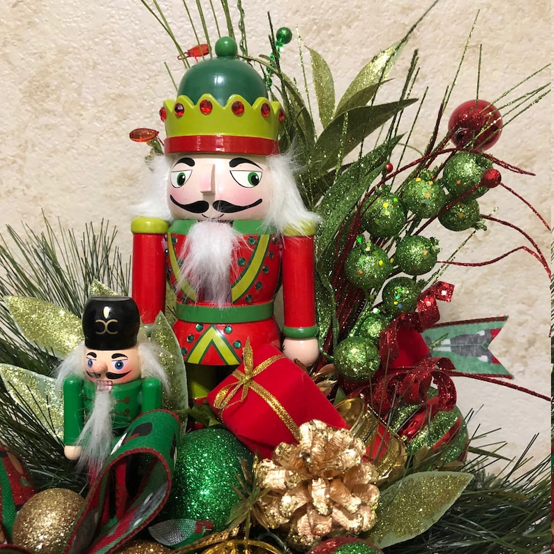 Christmas Nutcracker Arrangement Table Decor Holiday Etsy