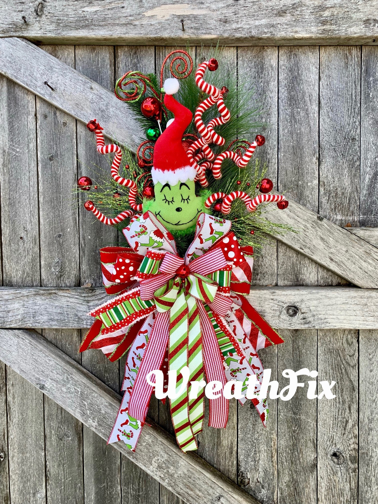 Grinch Tree Topper Wreath Attachment Ornament Green Hand Grinch Christmas  Tree Christmas Tree Prop Grinch Theme and Decor 