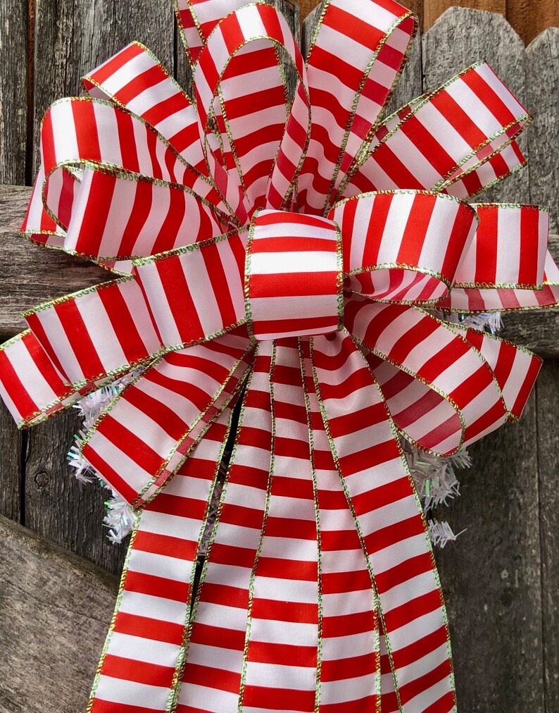 Christmas Tree Topper Bow Wreath Embellishment Wreath Etsy