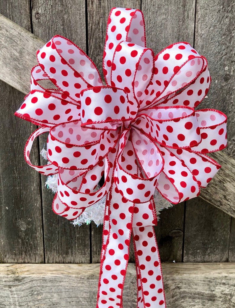 Christmas Tree Topper Bow Wreath Embellishment Wreath Etsy