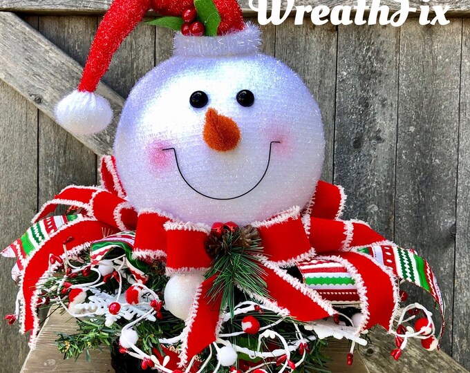 Snowman Basket Centerpiece Christmas Snowman Arrangement Etsy