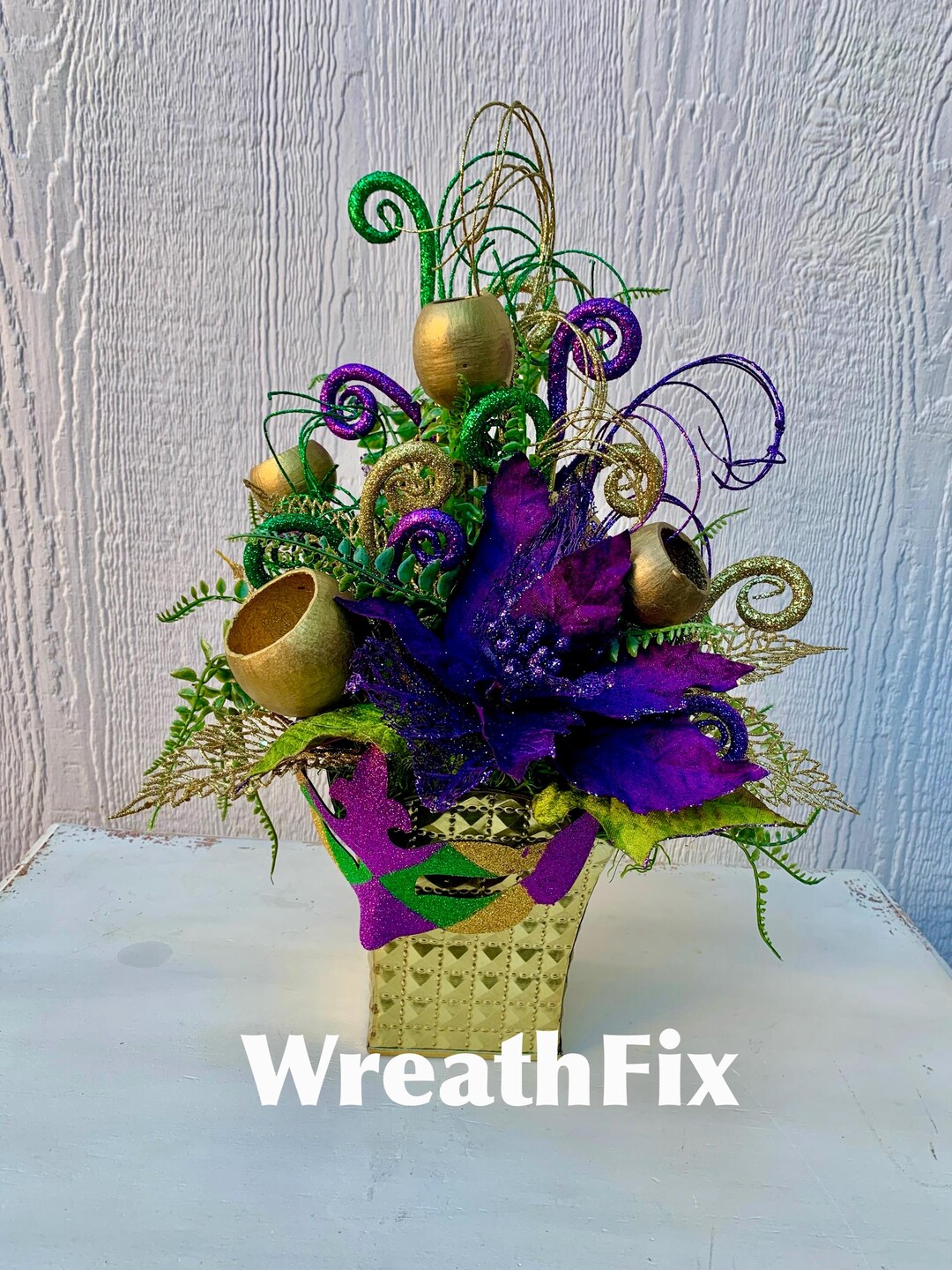 Mardi Gras Arrangement, Mardi Gras Decor, Table Decor, Mardi Gras ...