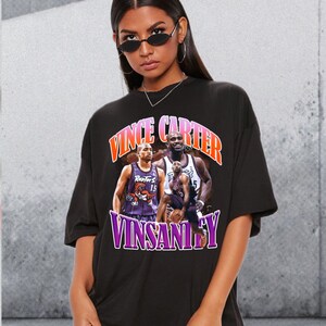 ヴィンテージ ヴィンス・カーター ユニセックス Tシャツ、ヴィンテージ シャツ プレイヤー Tシャツ、ユニセックス グラフィック Tシャツ、ヴィンス・カーター ヴィンテージ 90 年代スタイル シャツ