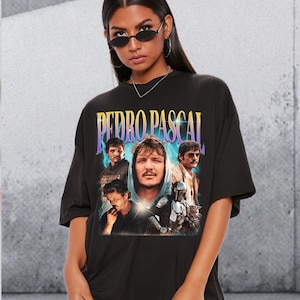 PEDRO PASCAL Shirt, Actor Pedro Pascal Shirt Retro 90s, Narco Pedro Pascal Fans Gift, Gift For Women Pedro, Pascal Tribute Celebrity Shirt
