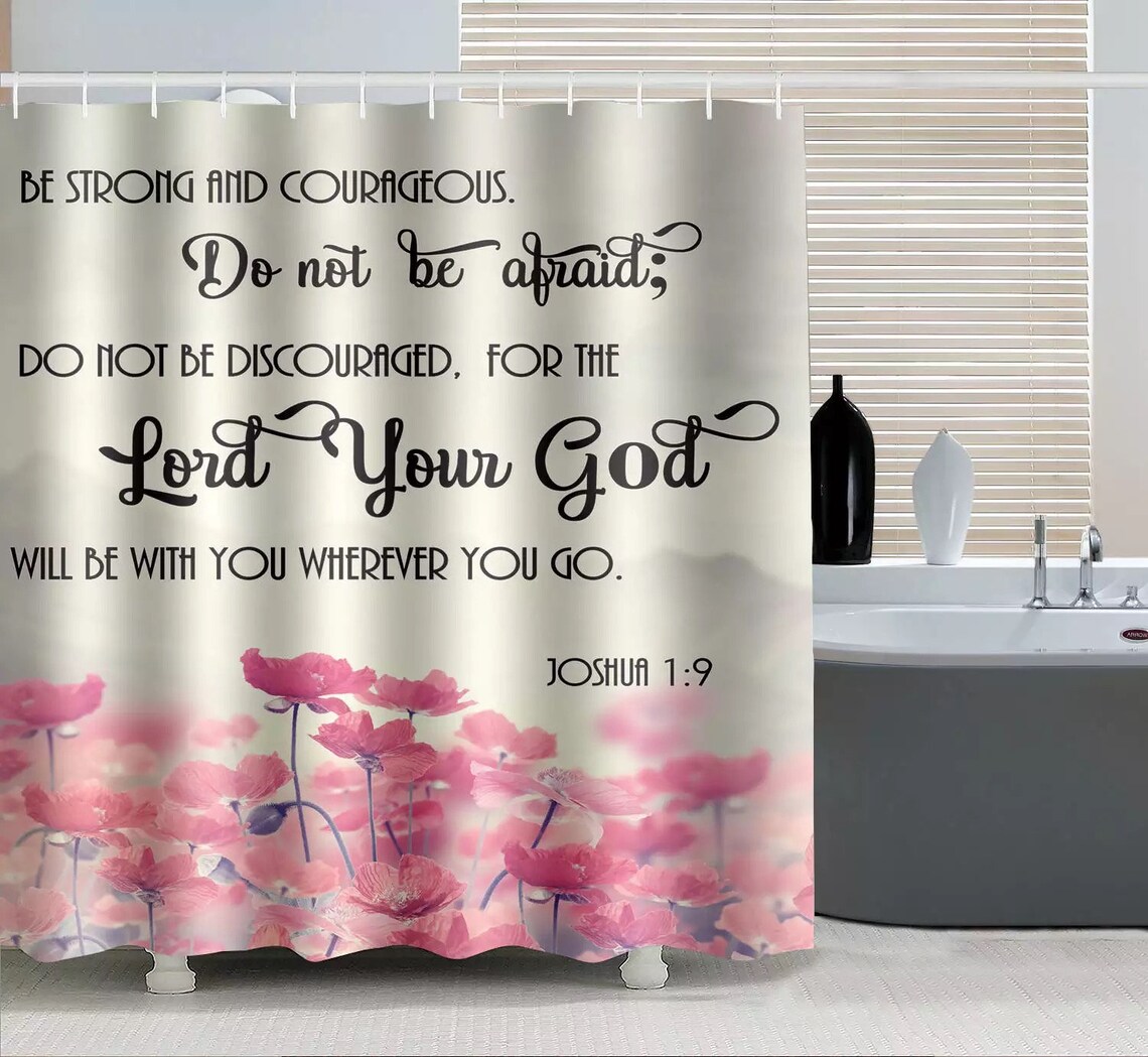 Bible Verse Shower Curtain Shower Curtain for Women Tropical Etsy
