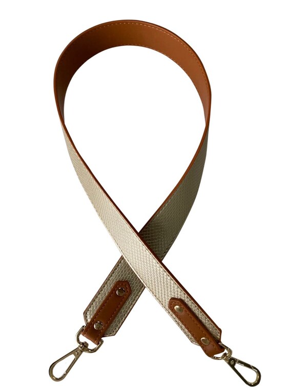 Gold Bag Strap Brown Leather Replacement Bag Strap Shoulder Etsy