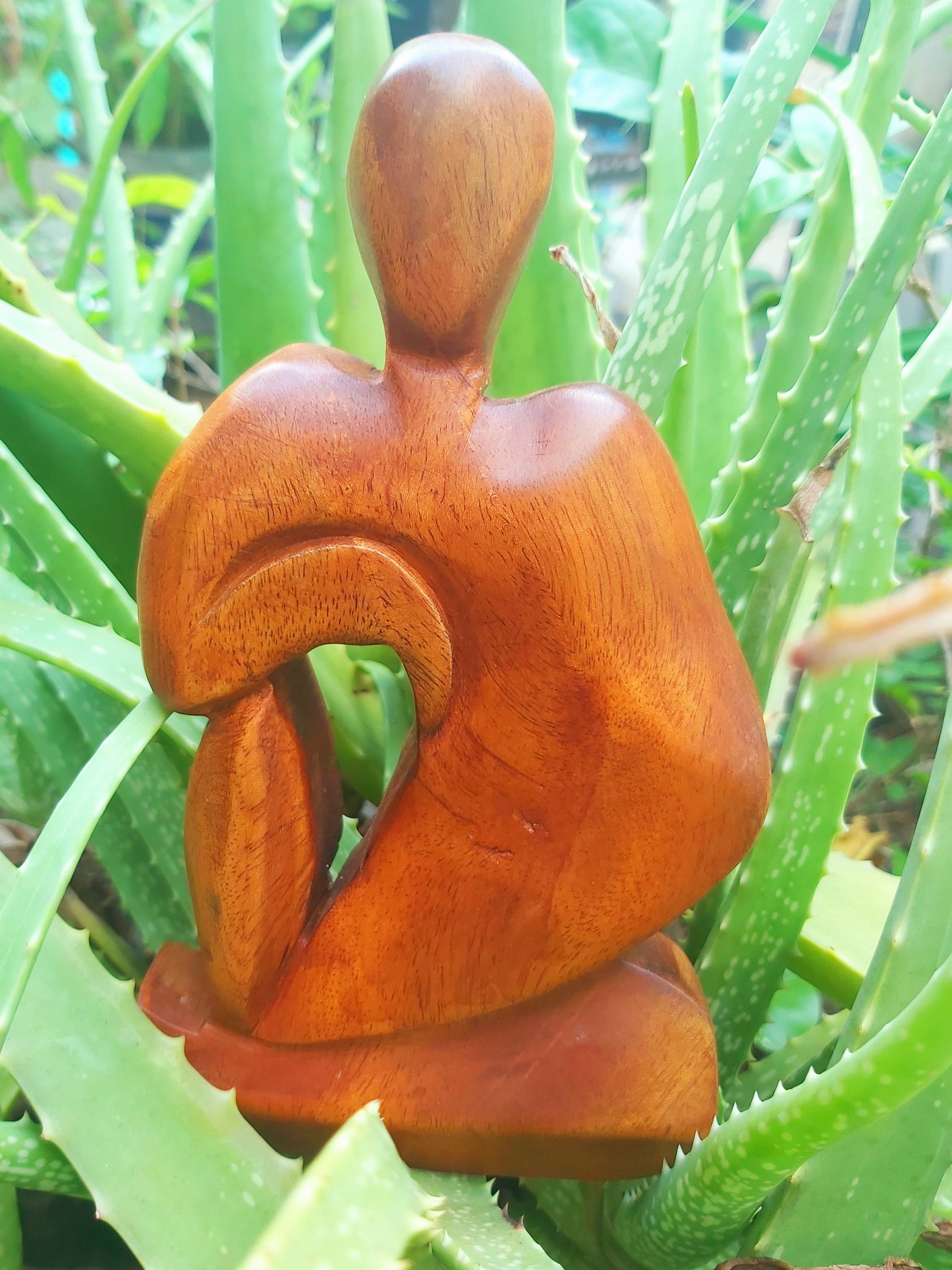 Handmade Wooden Men Statue Carving Hand Carved Gift Art Decor Sri Lanka