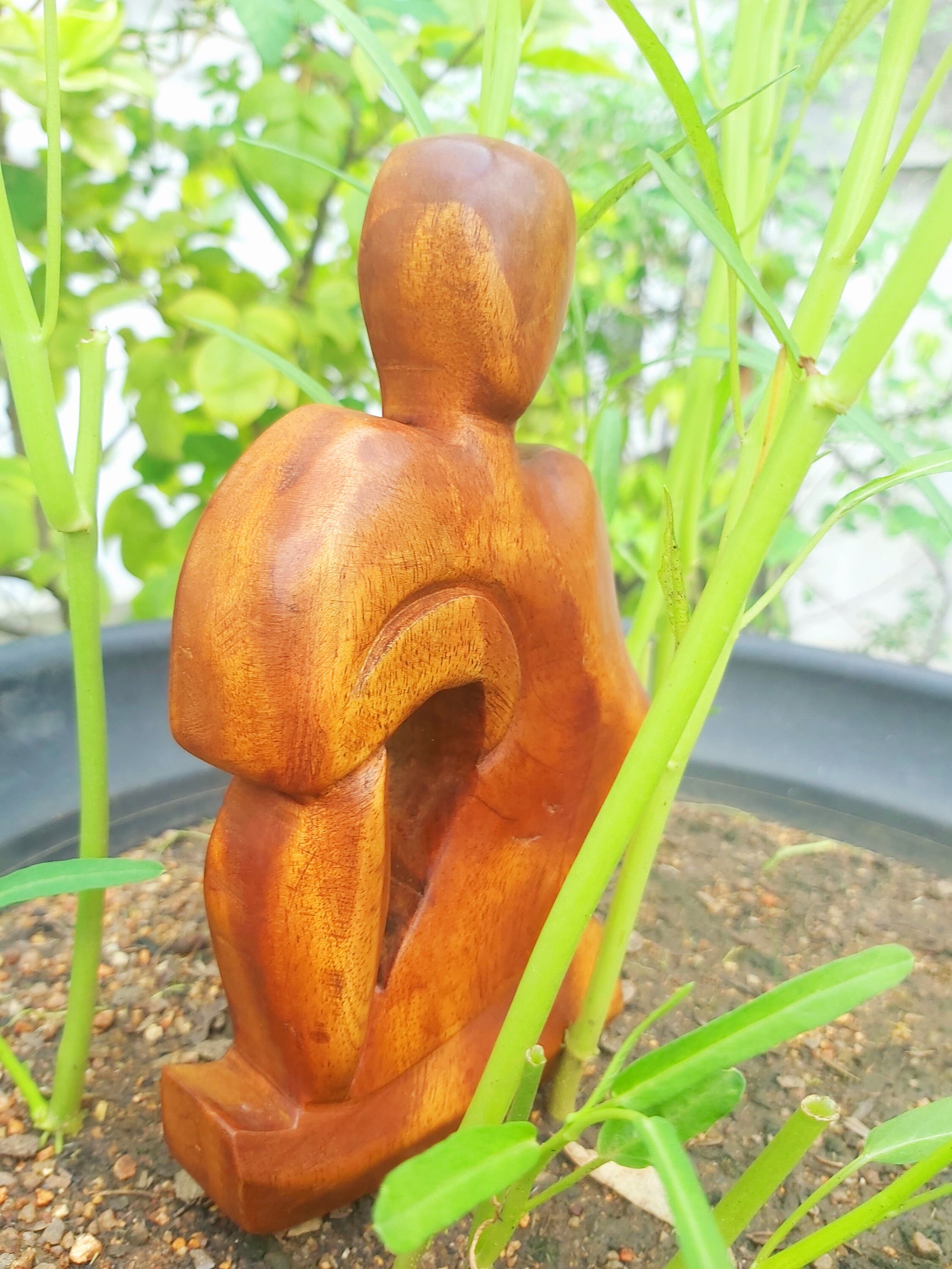 Handmade Wooden Men Statue Carving Hand Carved Gift Art Decor Sri Lanka