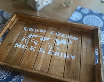 Fresh Milk and Dairy wall decor/table tray
