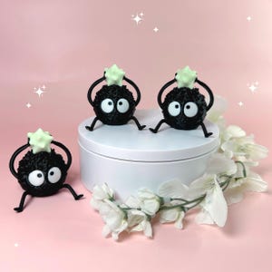 Soot Sprite Desk Buddy + Pastel Green Candy + 3d Printed Model + Studio Ghibli
