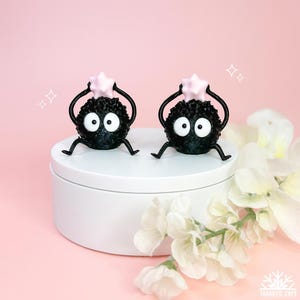 Soot Sprite Desk Buddy + Pink Candy + 3d Printed Model + Studio Ghibli