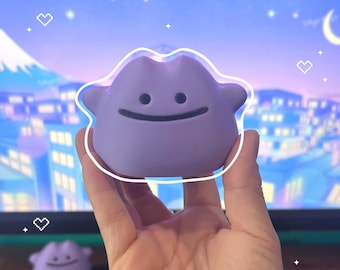 Ditto Doll Desk Buddy, Soft Squishy Kawaii Gamer Accessory (Textured/Normal)