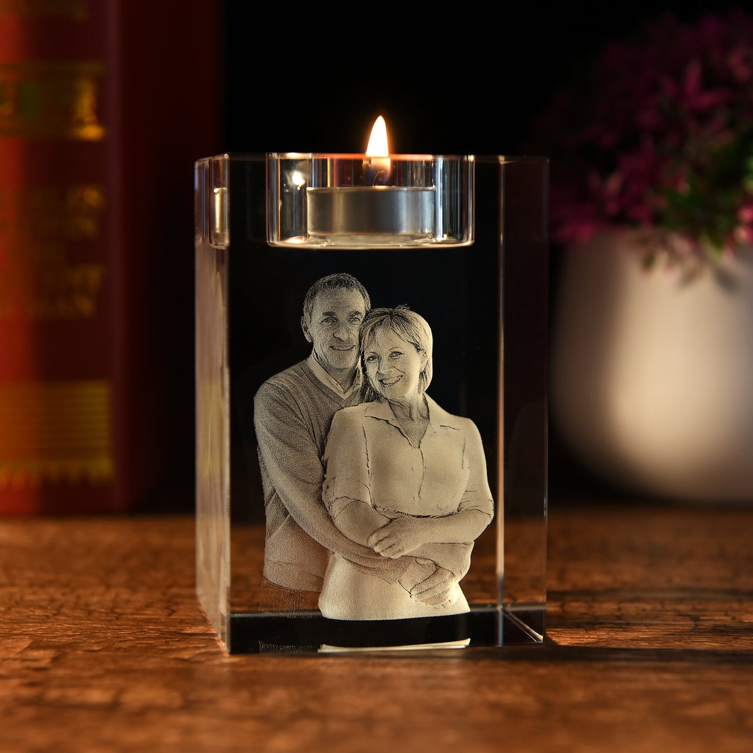 Custom 3D Photo Candle Holder,3d Crystal Photo Engraved,personalized ...