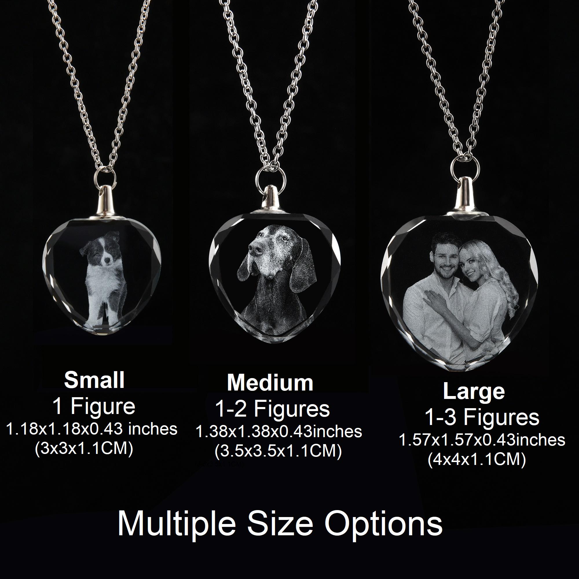 Collana incisa con foto personalizzata, ciondolo a cuore