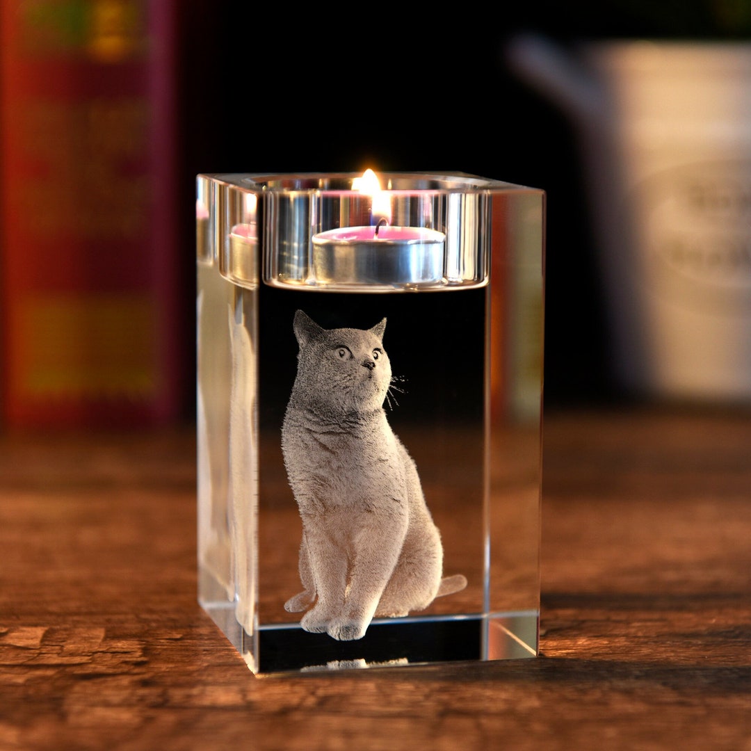 Custom 3D Crystal Photo Candle Holder,3d Laser Engraved Photo,engraved ...