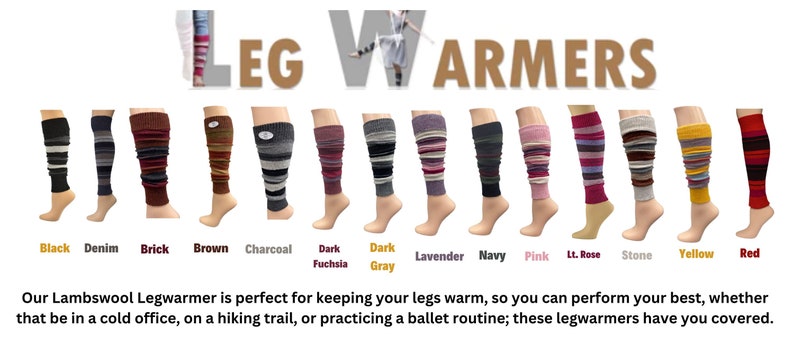 Leg Warmer for Women, Women Striped Socks, Lambs Wool Knee High Leg Warmers, Blue Leg Warmers, Scrunch Sock, Thigh High Sock image 10