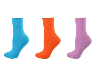 Gift for Mothers, Diabetic/Arthritic Cushioned Cotton Ankle Socks 3 Pk Women Socks, Arthritis Relief, Black Ankle Socks, Socks for Diabetes