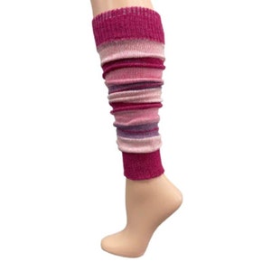 Leg Warmer for Women, Women Striped Socks, Lambs Wool Knee High Leg Warmers, Blue Leg Warmers, Scrunch Sock, Thigh High Sock image 7