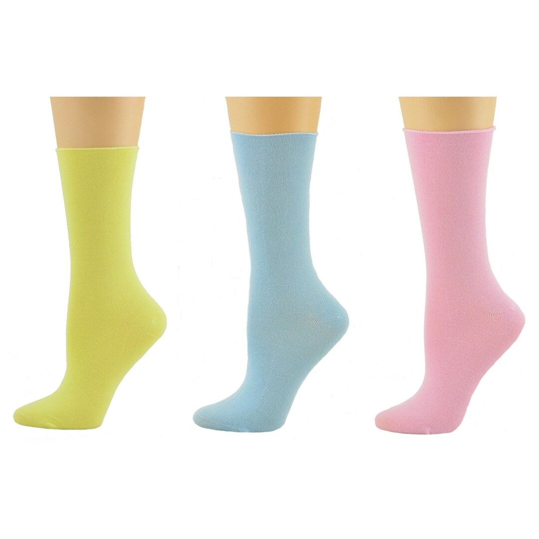 Sierra Socks Women Socks Rayon Bamboo Roll Top MidCalf Crew Socks 3