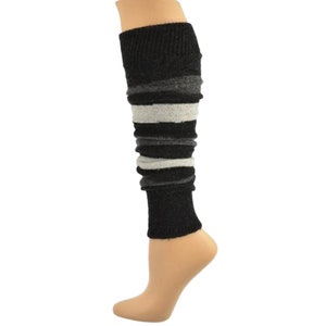 Leg Warmer for Women, Women Striped Socks, Lambs Wool Knee High Leg Warmers, Blue Leg Warmers, Scrunch Sock, Thigh High Sock image 2