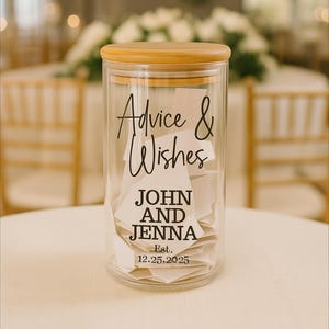 Guest Book Alternative - Wishing Well Jar - Wedding Best Wishes Jar -Custom Wishing Jar - Unique Guestbook Idea - Personalized Wedding Decor