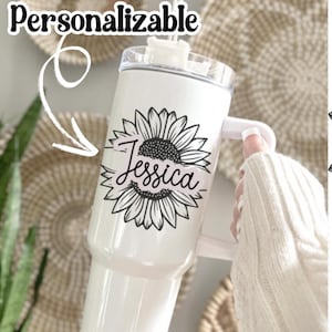 Sunflower Tumbler, Personalized Tumbler, 40Oz Tumbler, Sunflower Lover Gift, Custom Sunflower Cup, Floral Tumbler Cup, Sunflower Gift Women