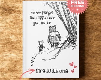 Teacher Notebook Gift, Never Forget the Difference You Make Journal, Teacher Appreciation Gift, Thank You Teacher Notebook, Teacher Journal