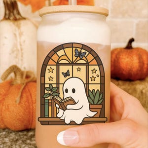 Bookish Ghost Mug, Cute Halloween Reading Cup, Spooky Ghost Coffee Mug, Funny Fall Book Lover Gift, Cozy Autumn Teacher Mug