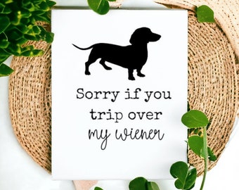 Wash Your Wiener- Dachshund Bathroom Wall Decor, Wiener Dog Funny,Sign Wall Art, Bathroom Signs, Dog Bath Quote Wall Art, Bathroom Poster