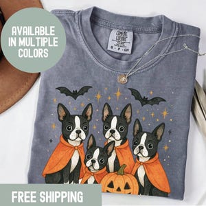 Boston Terrier Halloween Shirt, Cute Dog Ghost Tee, Funny Boston Terrier Costume Shirt, Spooky Dog Lover Gift, Fall Pet Halloween Shirt