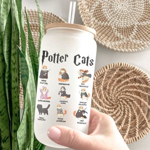 Potter Cats Mug-, Cute Cats Mug, Friendly Animal Mug, Funny Kitten Mug , Gift For Cat Owner, Perfect Gift for Cat Lovers,Cat Mom Iced Coffee