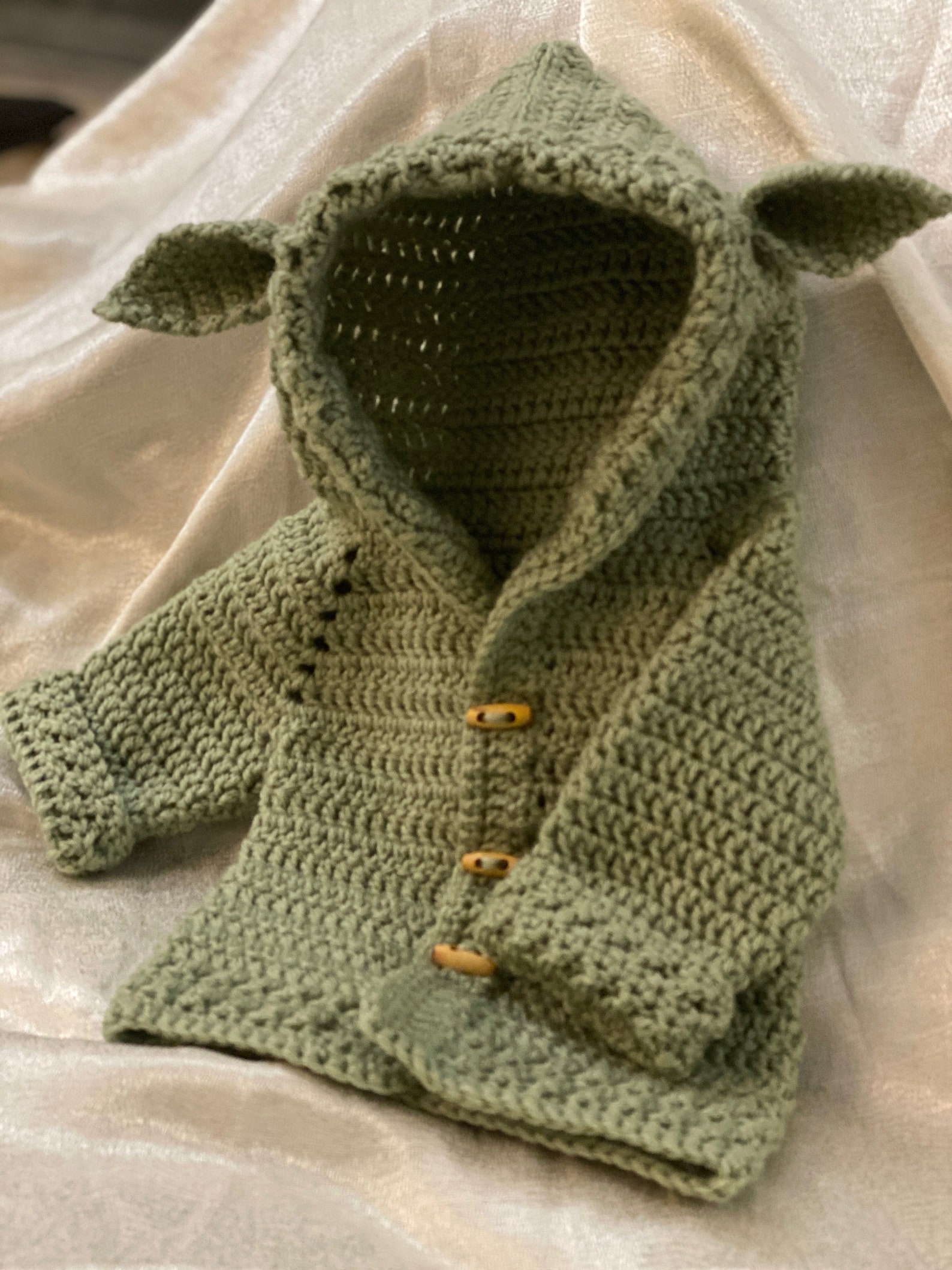 Baby Yoda Grogu Crochet Baby Cardigan Etsy