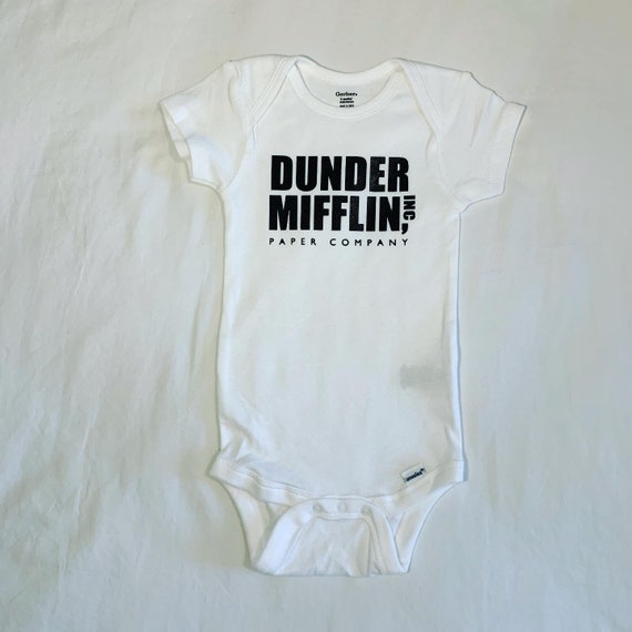 dunder mifflin baby onesie