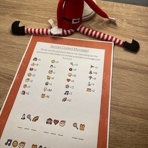 Elf Secret Coded Message: Fun Interactive Activity (Digital Download)
