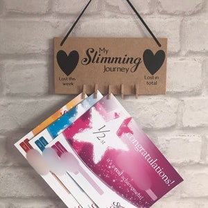 Weight Loss Tracker Plaque: Slimming Journey Chalkboard, certificate display, weekly weigh in, total weight loss, slimmer of the week gift