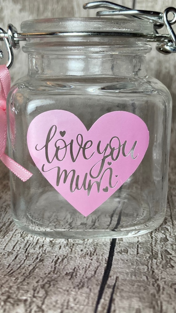 Bougie Jar personnalisée Je t'aime maman - cadeau maman