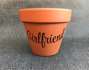 Girlfriend Plant Pot, Girlfriend Valentines Present, Girlfriend Garden Gift, Unique Present For Girlfriend Birthday, Girlfriend Christmas
