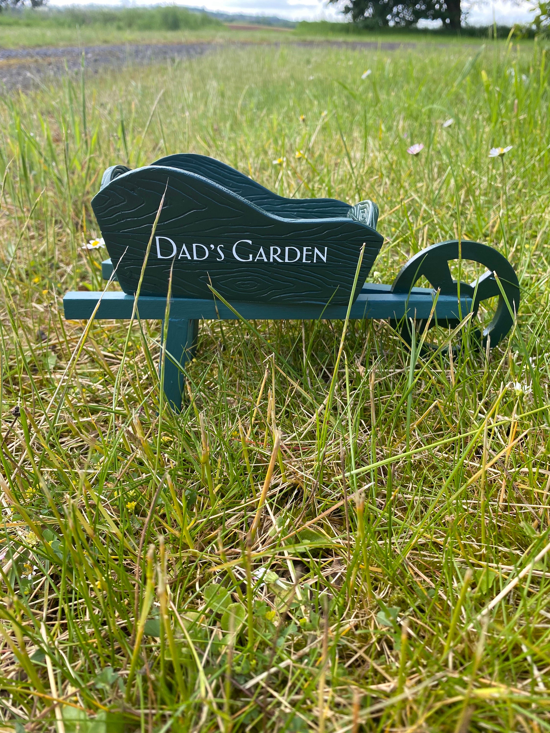 Personalized Wheelbarrow Planter: Small Garden Ornament, Gardener Gift