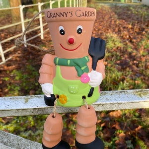Gift Idea for any garden lover! Plant pot person with name of your choice