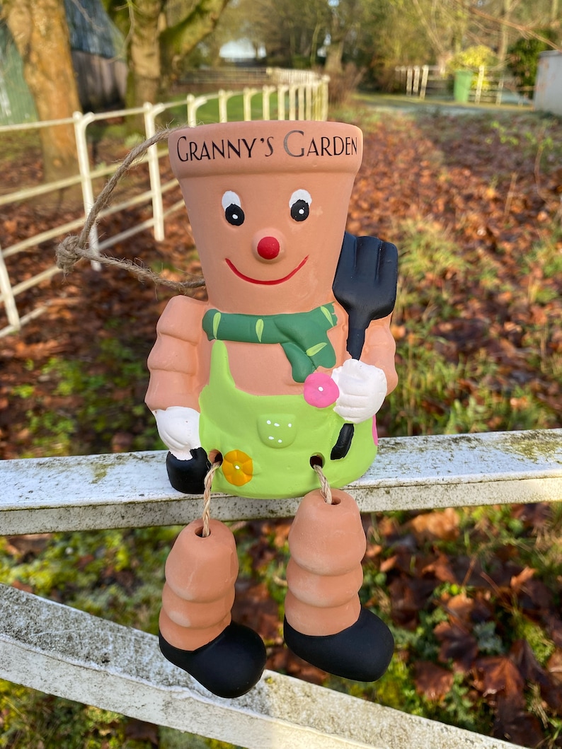 Gift Idea for any garden lover! Plant pot person with name of your choice