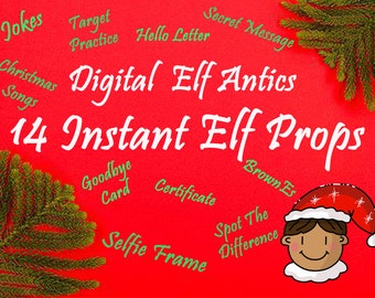 Accesorios de elfos digitales, accesorios de elfos, actividades de elfos, descarga instantánea de 14 artículos, kit de supervivencia de elfos, ideas rápidas de elfos, ideas rápidas de accesorios de elfos, diversión