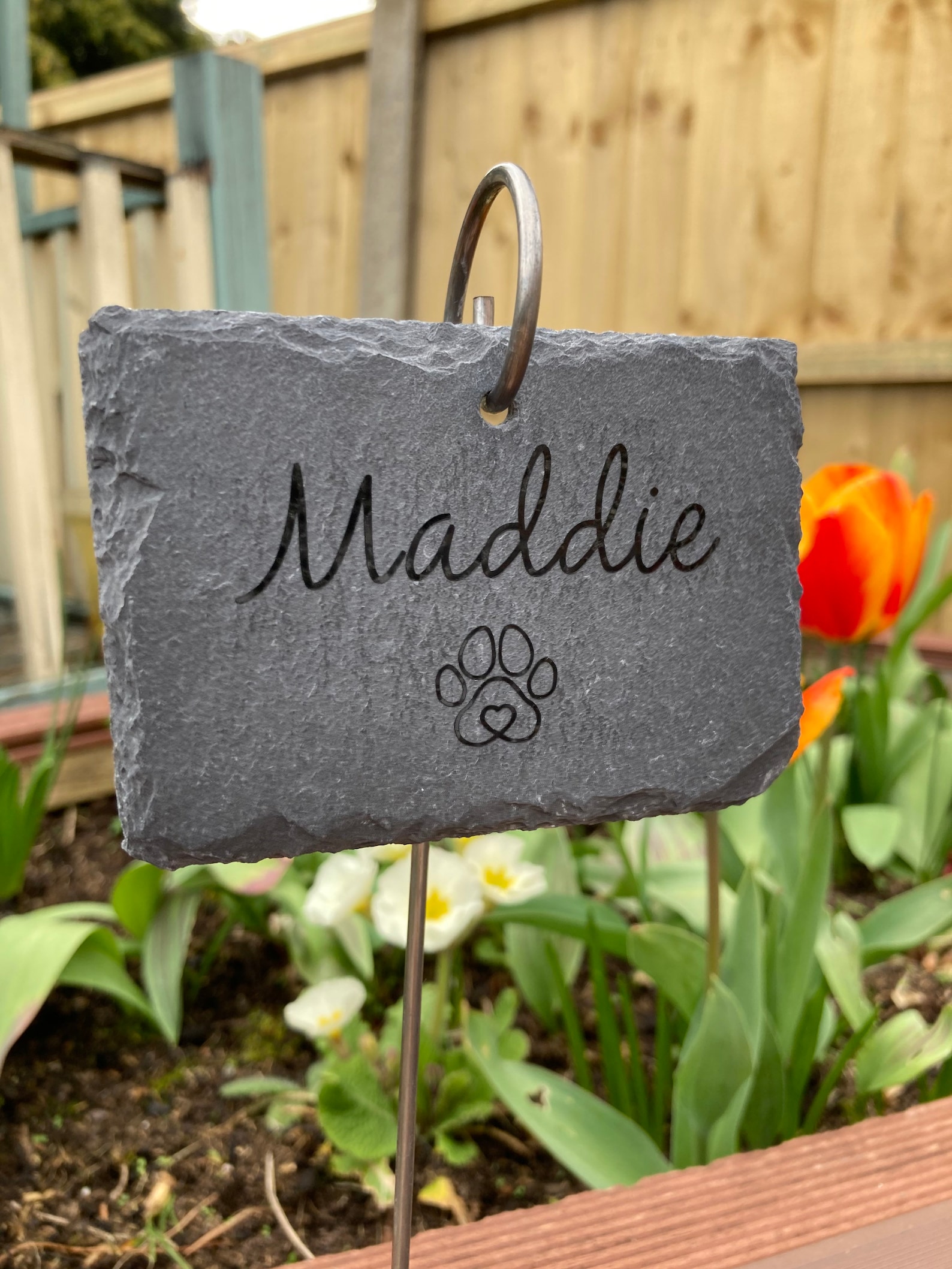 Pet Memorial Plaque and Hook Slate Garden Sign Pet Loss Etsy UK