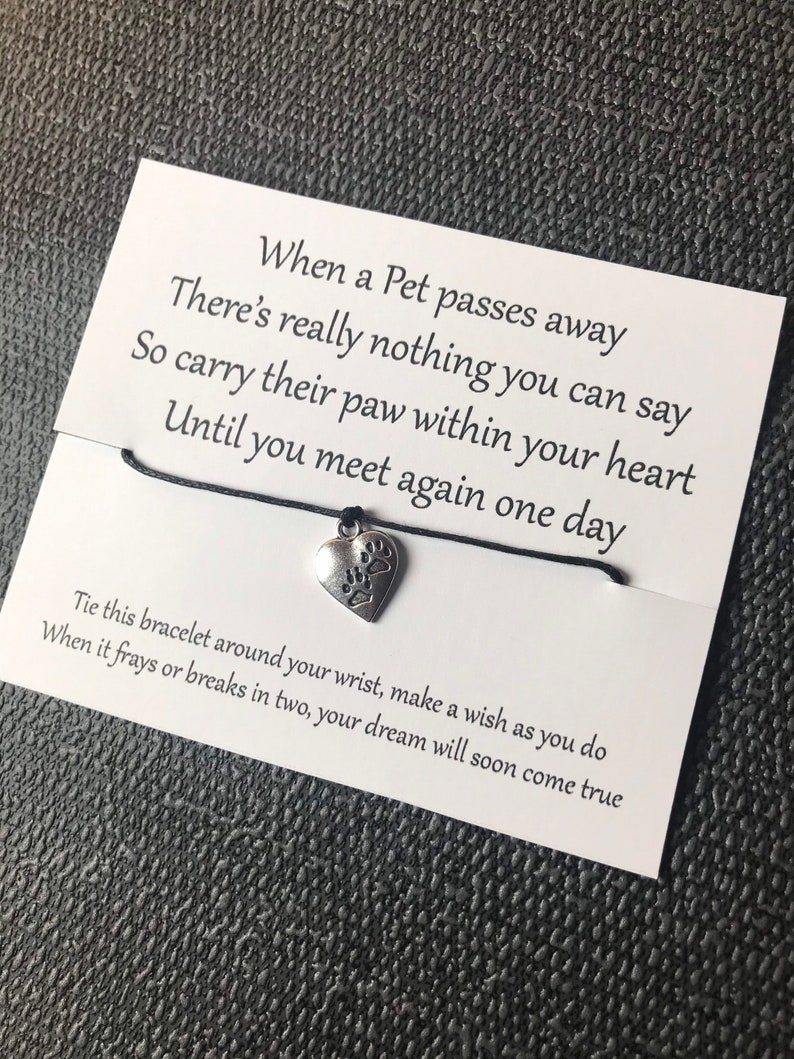 Pet Loss Bracelet Dog/Cat Bereavement Gift Pet Passing