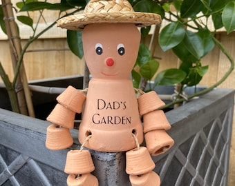 Personalised Plant Pot Man,Dad’s Garden Gift,dad Fathers Day gift idea,gardener gift for dad, birthday gift for grandad,garden gift for dad