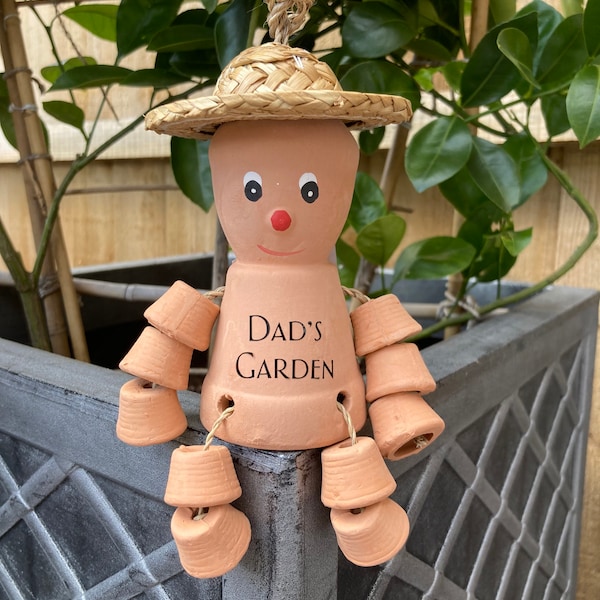 Hombre de maceta personalizado, regalo de jardín de papá, idea de regalo del Día del Padre de papá, regalo de jardinero para papá, regalo de cumpleaños para abuelo, regalo de jardín para papá