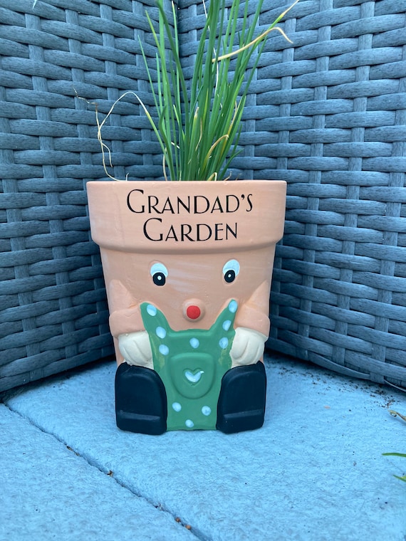 Personalised Plant Pot Man Grandad Garden Gift Dad Etsy