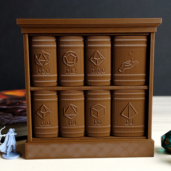 Arcane Library Dice Vault | 3D Printed Customizable Dice Holder for Dungeons and Dragons