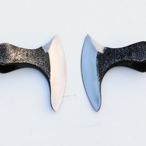 DH Tool-001 Hand Forged 5160 High Carbon Steel Axe With Rose Wood Handle, Viking Beard Style Tomahawk With Free Leather Sheath Set Of 2